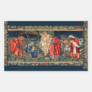 AANNEMING VAN MAGI Morris, Burne-Jones Rechthoekige Sticker