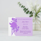 Aannodiging Paarse Flower Custom Engagement Party Kaart (Staand voorkant)