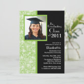 Aannodigingsfoto voor Classy Green en Black Afstud Kaart (Staand voorkant)