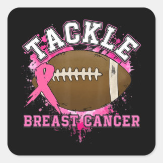 Aanpak Football roze lint borstkankerreclames Vierkante Sticker