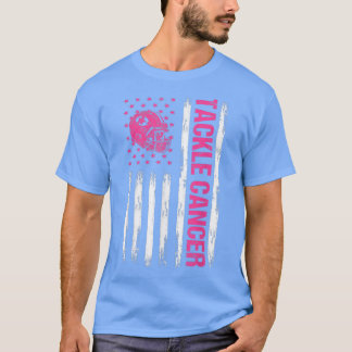 Aanpak van kanker Amerikaanse vlag Baseball Breast T-shirt