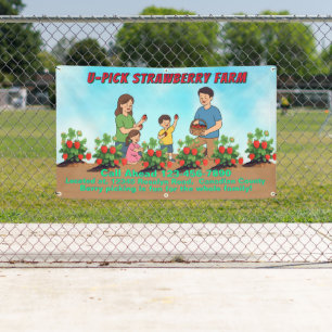 Aanpas U Pluk Aardbeien Boerderij Promo Weg  Spandoek