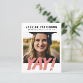 Aanpasbaar AFSTUDEERDER "YAY!" (Staand voorkant)