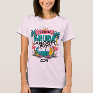 Aanpasbaar Aruba vrijgezellenfeest T-shirt