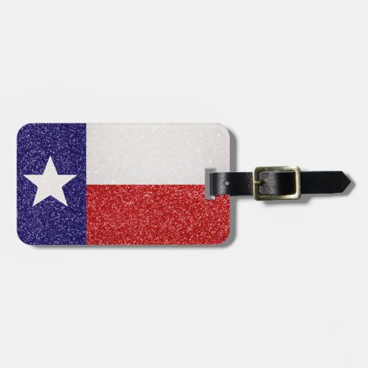 Aanpasbaar bagagelabel Glitter Texas vlag (Voorkant horizontaal)