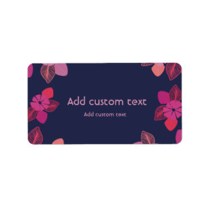 aanpasbaar blauw floreel elegant sticker label
