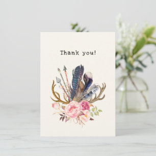 Aanpasbaar Boho Style Design Hartelijk dank Kaart