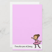 aanpasbaar cartoon ballet danser briefpapier (Voorkant / Achterkant)