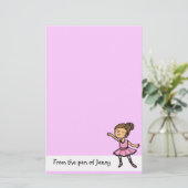 aanpasbaar cartoon ballet danser briefpapier (Staand voorkant)