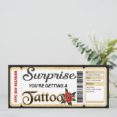 Aanpasbaar certificaattattoocadeauticket kaart (Staand voorkant)