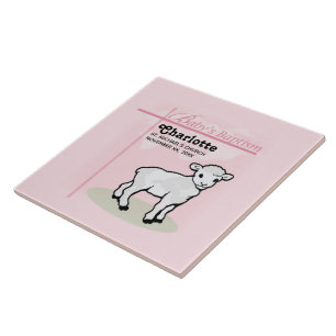 Aanpasbaar, Doop, Roze, Meisje, Lam Tegeltje