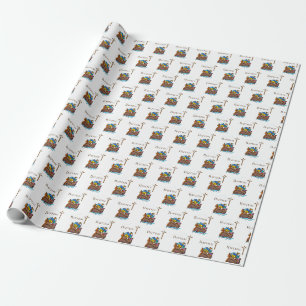 Aanpasbaar, Doopfeest Noah's Ark voor baby jongen Cadeaupapier