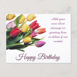Aanpasbaar Elegant Tulpenboeket Verjaardag Briefkaart