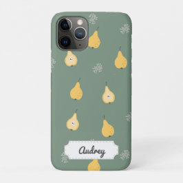 Aanpasbaar Geel Peer Naadloos Patroon iPhone 11 Pro Hoesje