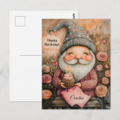 Aanpasbaar Gnome-verjaardagsontwerp Briefkaart (Voorkant / Achterkant)