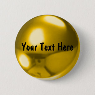 Aanpasbaar gouden bal ronde button 5,7 cm