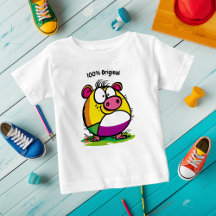 Aanpasbaar Grappig en Kleurrijk Varken Kinderen T-