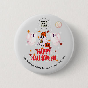 Aanpasbaar Griezelig Ontwerp Fijne Halloween Geest Ronde Button 5,7 Cm