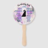 Aanpasbaar huwelijksprogramma in discostijl handwaaier (Achterkant)