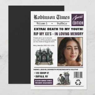 Aanpasbaar Krant Gothic Verjaardagsfeest Kaart