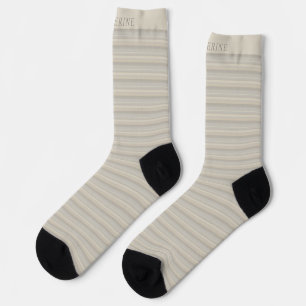 Aanpasbaar Licht Zachte Beige Grijze Strepen Sokken