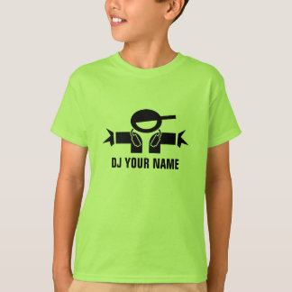 Aanpasbaar limoengroen DJ t-shirt voor kinderen