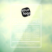 Aanpasbaar logo en tekst openingstijden bedrijf raamsticker (Vel 3)