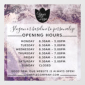 Aanpasbaar logo en tekst openingsuren bedrijf raamsticker (Vel)