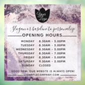 Aanpasbaar logo en tekst openingsuren bedrijf raamsticker (Vel 3)