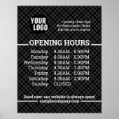 Aanpasbaar logo en tekst Zakelijke openingstijden  Poster (Voorkant)