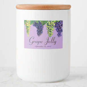 Aanpasbaar logo voor druiven Jelly en Jam Label Voedselcontainer Etiket