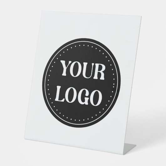 Aanpasbaar, modern, strak en tijdloos reclamebord met voetstuk (Voorkant)
