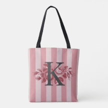 Aanpasbaar Monogram Roze Strepen Koolrozen