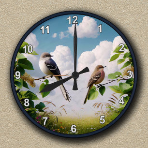 Aanpasbaar Noordelijke Spotvogel Natuur Scene Ronde Klok