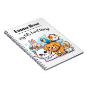 Aanpasbaar Notitieboek Mooie Cartoonhuisdieren (Rechterzijde)