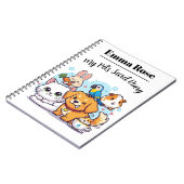 Aanpasbaar Notitieboek Mooie Cartoonhuisdieren (Linkerzijde)