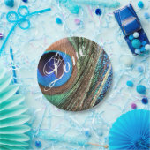 Aanpasbaar Peacock Feather Bord (Feest)