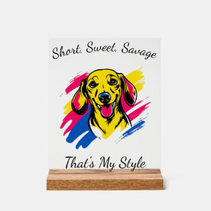 Aanpasbaar Pop Art Dachshund ontwerp Acryl Bord