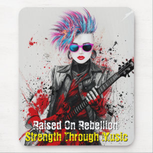 Aanpasbaar Punk Meisje Gitarist Art Inspirerend Muismat