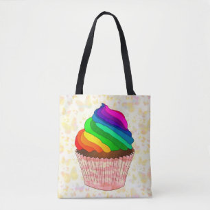 Aanpasbaar Regenboog Cupcake Pride Design Draagtas