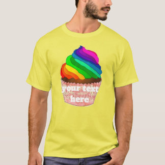 Aanpasbaar Regenboog Cupcake Pride Design T-shirt