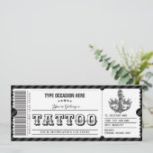Aanpasbaar Tattoo Cadeaubon Kaart (Staand voorkant)