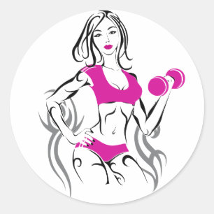 Aanpasbaar teken met lipstick - Roze Ronde Sticker