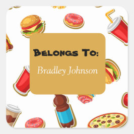 Aanpasbaar voedselthema Behoort aan stickerverzame Vierkante Sticker