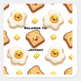 Aanpasbaar voedselthema hoort bij stickerpakket vierkante sticker