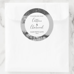 Aanpasbaar zeeplabel Floral Pattern Monochrome Ronde Sticker