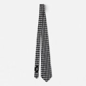 Aanpasbaar zwart-wit harlekijnmonogram stropdas (Achterkant)