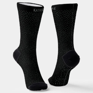 Aanpasbaar zwart-wit polkadot ontwerp sokken