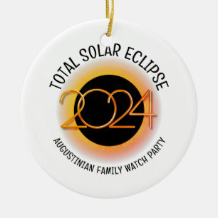 Aanpasbare 2024 TOTALE ZONNEVERDUISTERING Keramisch Ornament
