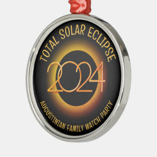 Aanpasbare 2024 TOTALE ZONNEVERDUISTERING Metalen Ornament